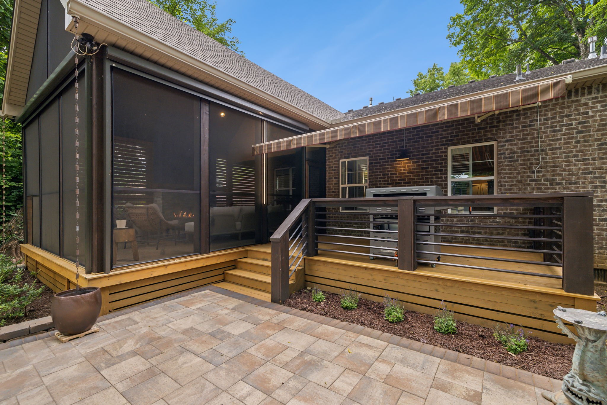 948 Glass Street Franklin, TN 37064 - Photo 33 of 40 a view of backyard with barbeque grill and iron stairs