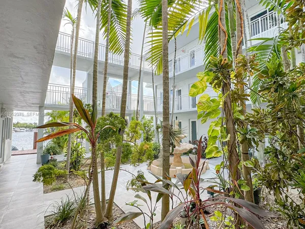 a view of a garden with pathway