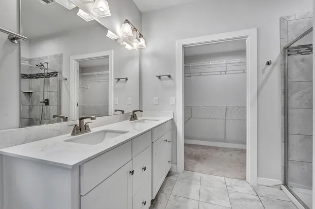 a bathroom with a shower