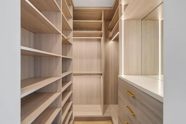 a view of a balcony with wooden floor