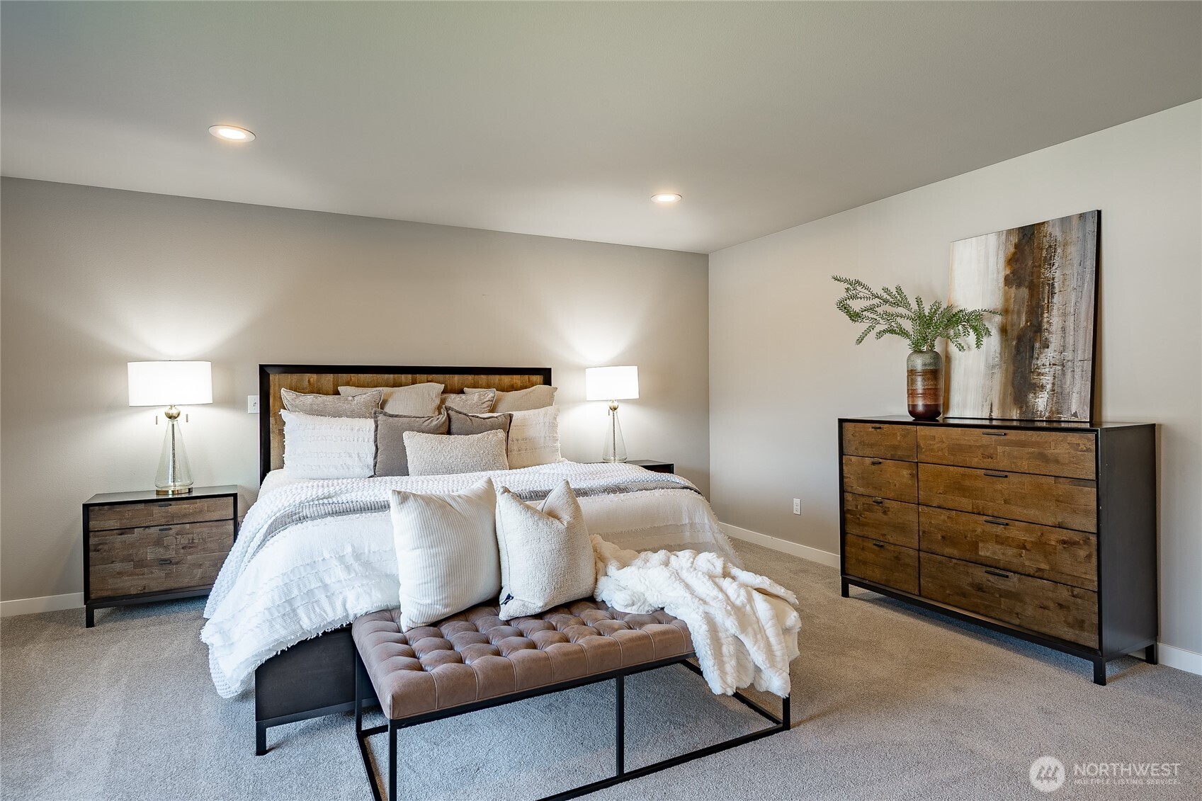 5319 Coastal Loop Blaine, WA 98230 - Photo 22 of 40 a bedroom with a bed and a mirror