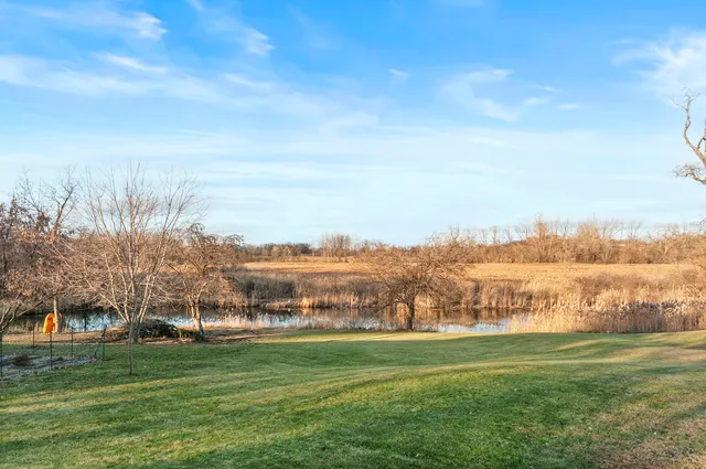 a view of a lake with houses