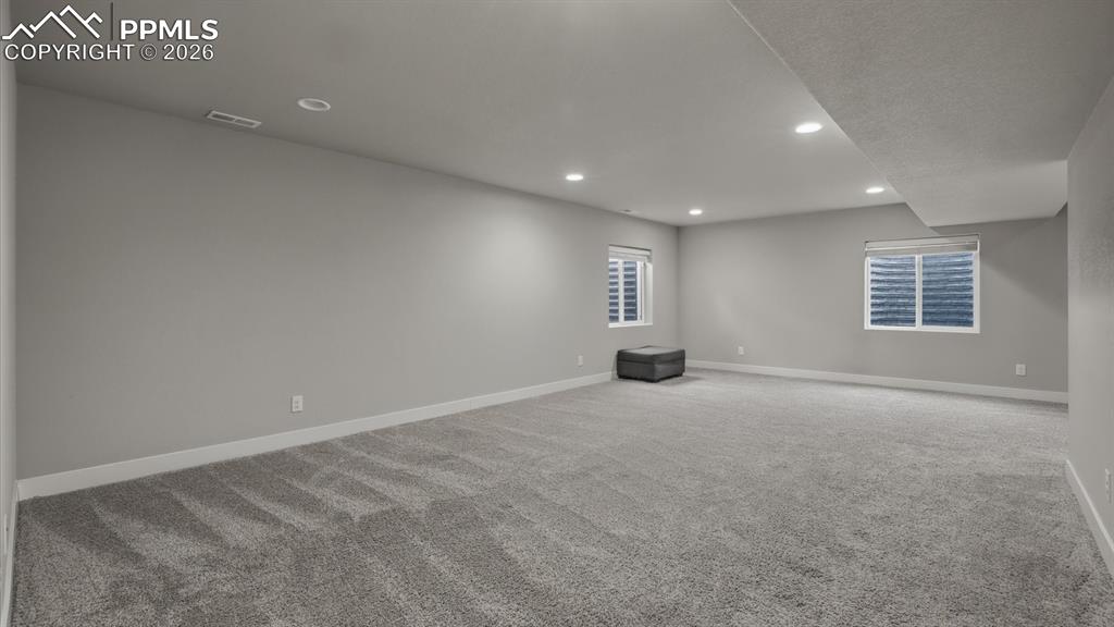 7872 Callendale Drive Colorado Springs, CO 80908 - Photo 43 of 50 The finished Basement is versatile living space that can be used as a media room, game room, play room, or any other uses that suit your family's needs.