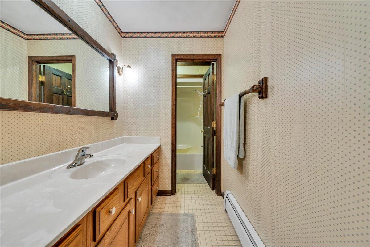 3878 Harborwood Road Salem, VA 24153 - Photo 32 of 60 a bathroom with a sink a mirror and a shower