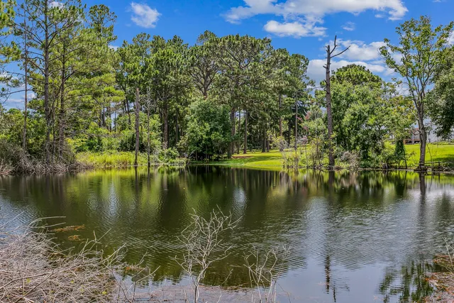 a view of a lake with a mountain view