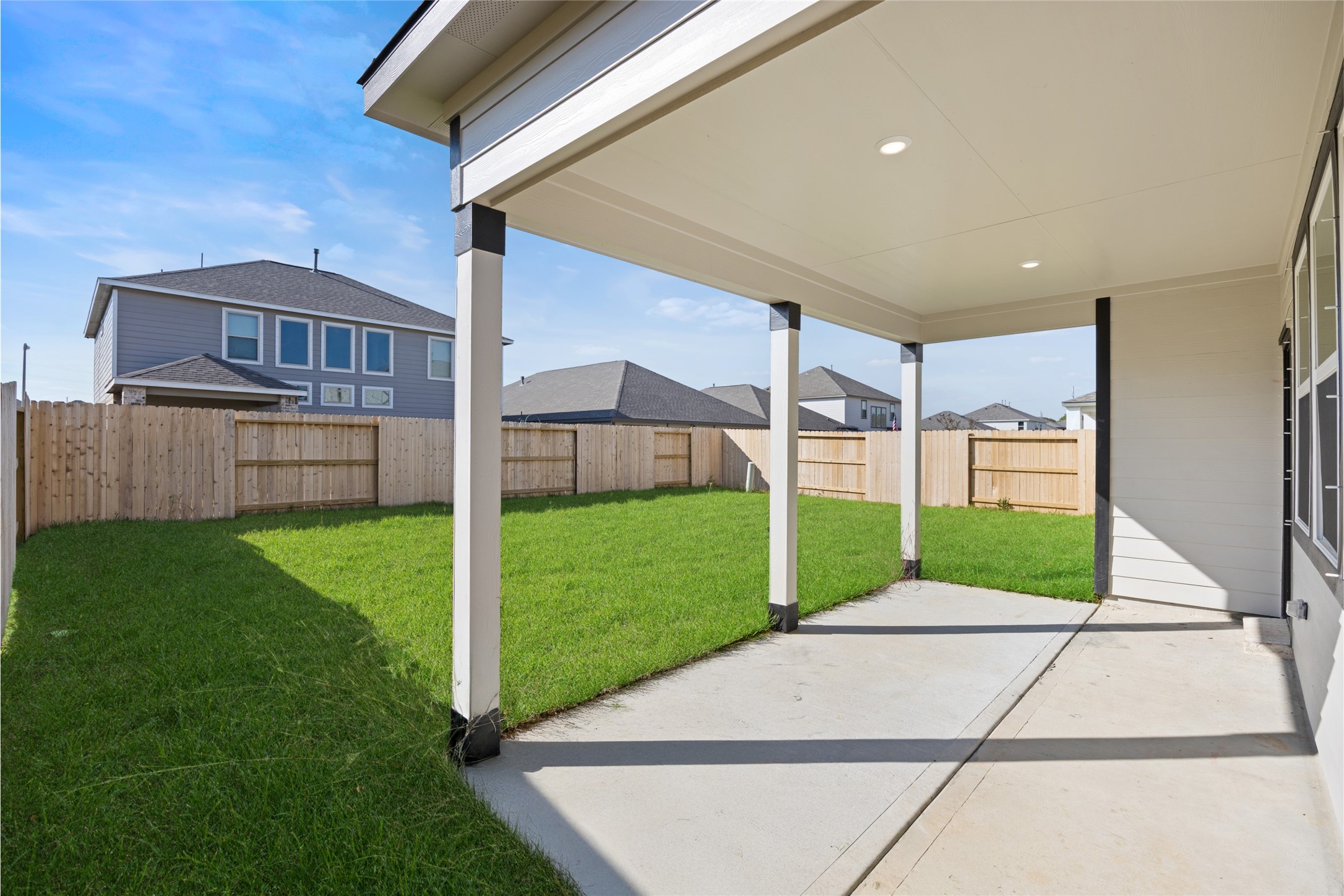 8326 Amethyst Valley Lane Angleton, TX 77515 - Photo 36 of 38 a view of a yard in front of a house