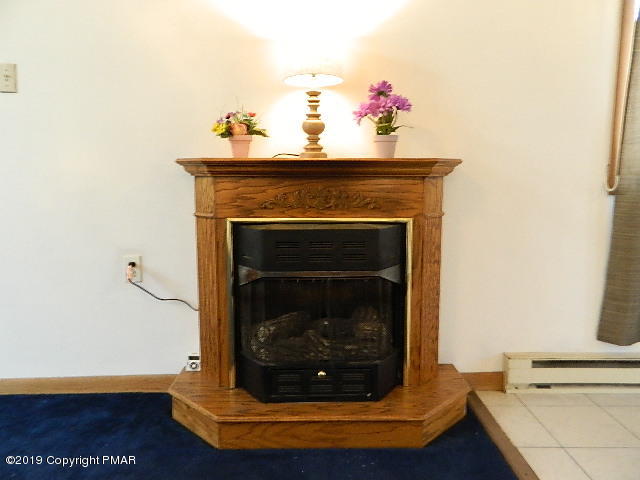 152 Chestnut Drive Bushkill, PA 18324 - Photo 6 of 34 a living room with a fireplace and a potted plant