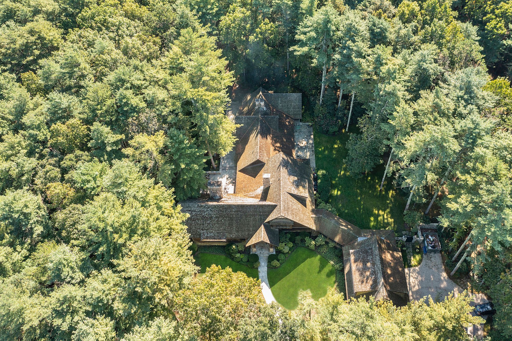 9 Two Holes Of Water Road East Hampton, NY 11937 - Photo 47 of 52 an aerial view of house with yard and mountain view in back