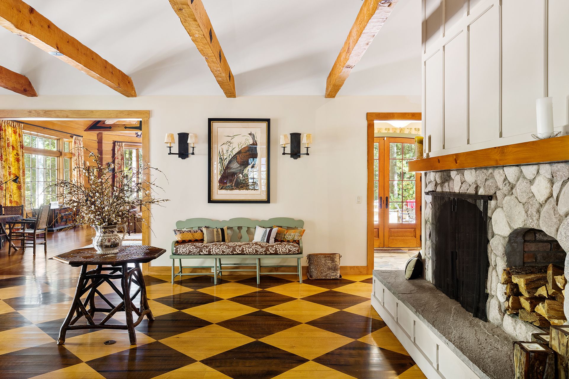 9 Two Holes Of Water Road East Hampton, NY 11937 - Photo 5 of 52 a living room with furniture and a fireplace
