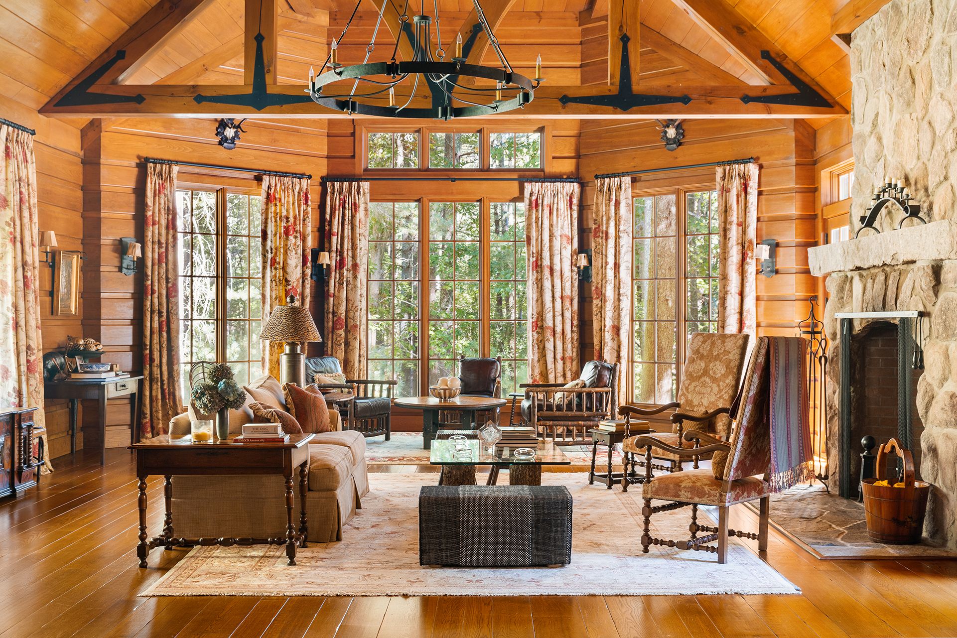 9 Two Holes Of Water Road East Hampton, NY 11937 - Photo 7 of 52 a living room with furniture a large window and a flat screen tv