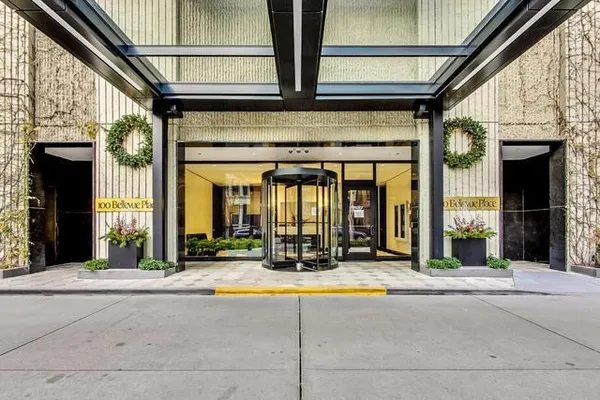 a view of a building with a entrance door