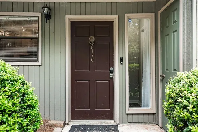 front view of a house with a door