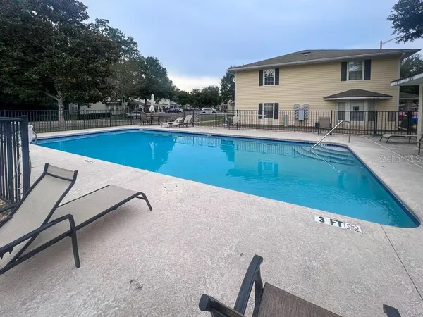 a house view with a outdoor seating space