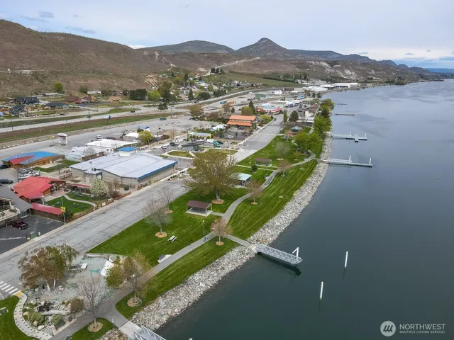 a view of a city with lake view