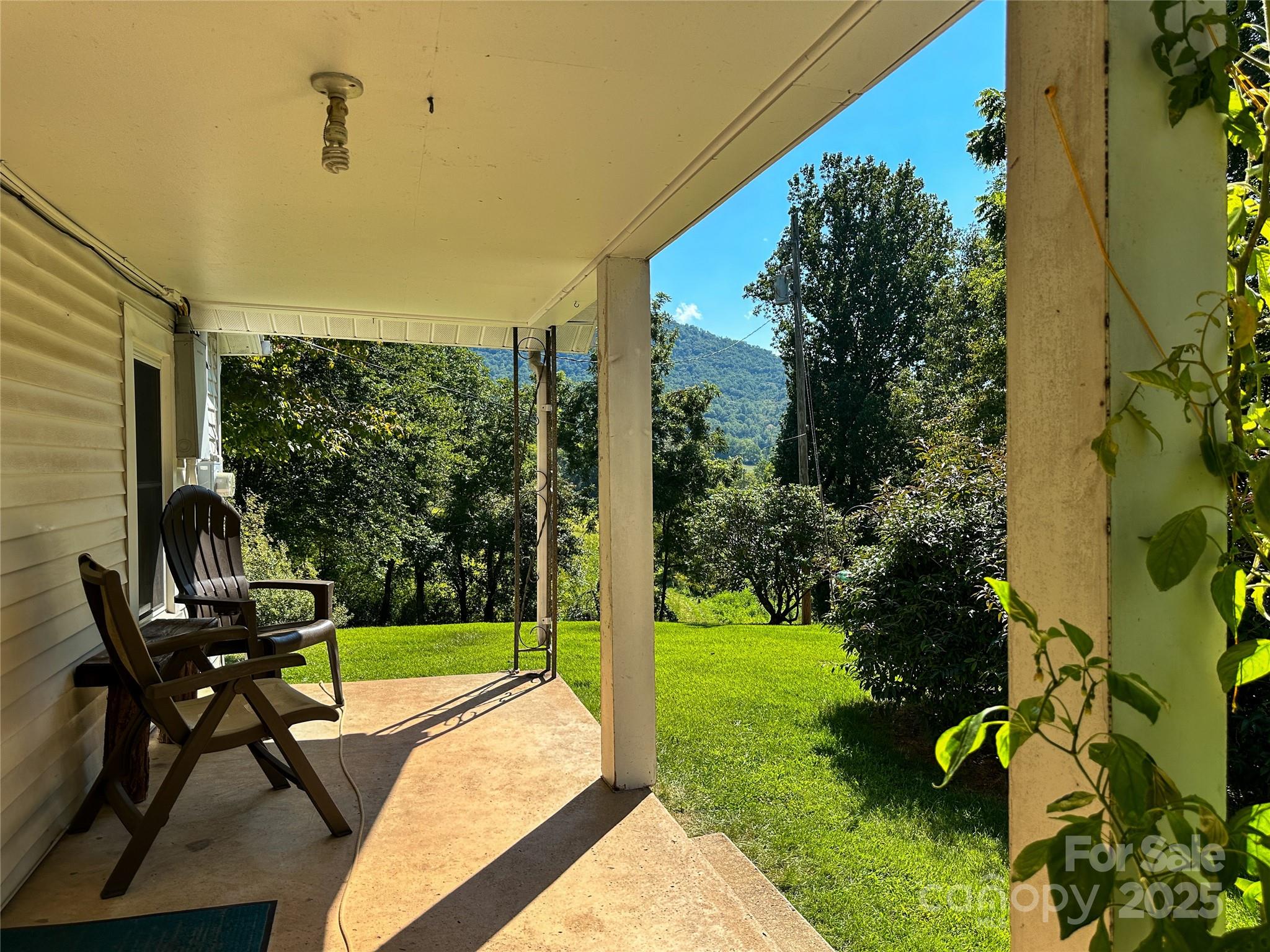 241 Canada Road Tuckasegee, NC 28783 - Photo 5 of 27 a view of a chair and table in backyard of the house