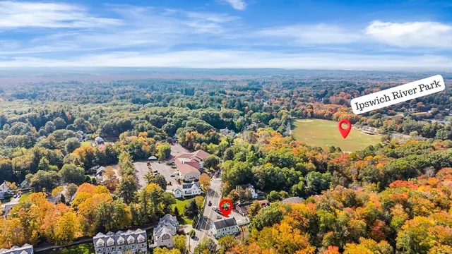 an aerial view of multiple house