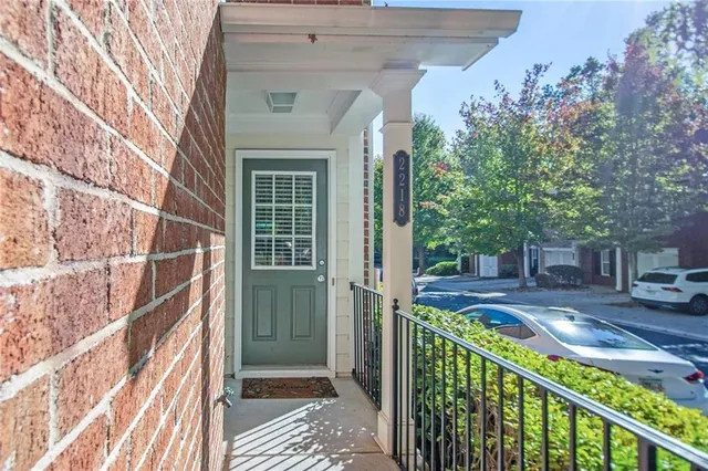 a view of a porch with a yard