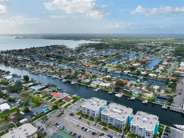 an aerial view of a city