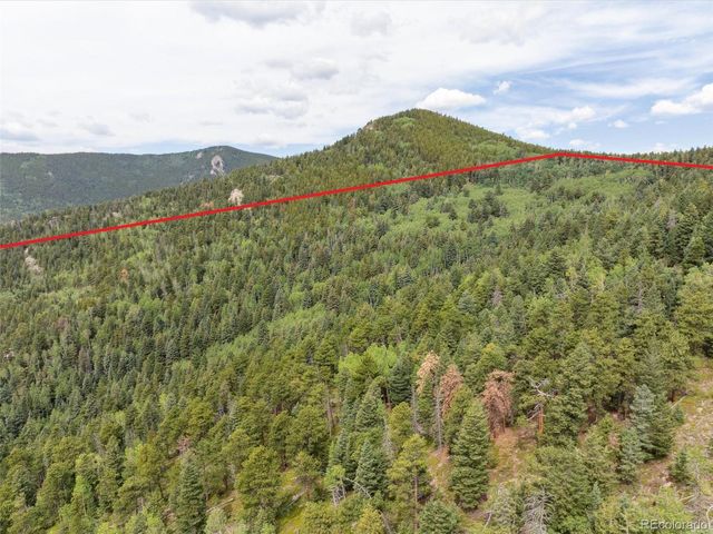 a view of a mountain range with lush green forest