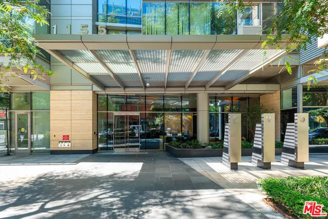 a view of a garage with door