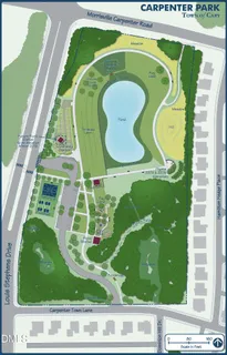 a bird view of a swimming pool