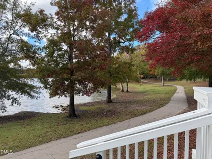 a view of a garden with trees