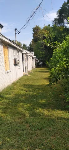 an outdoor space with seating