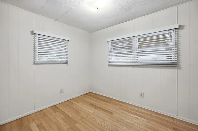 a view of a room that has a window in it