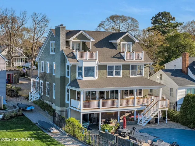 an aerial view of a city with lawn chairs