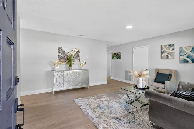 a living room with furniture