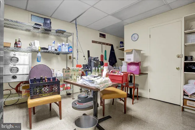 a kitchen with lots of counter top space