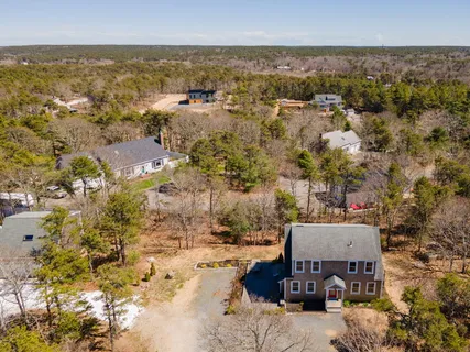 an aerial view of multiple house