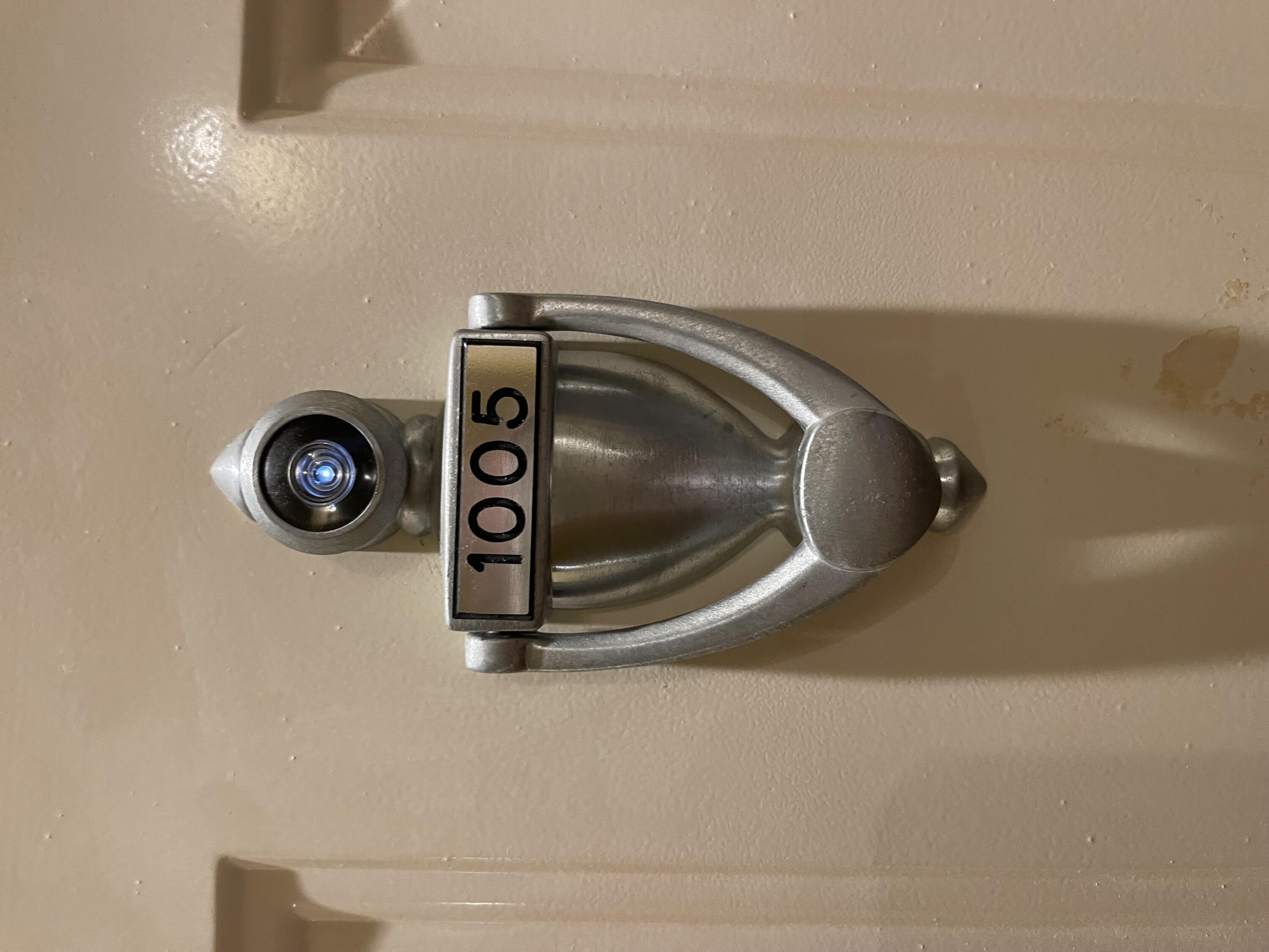a close view of door lock