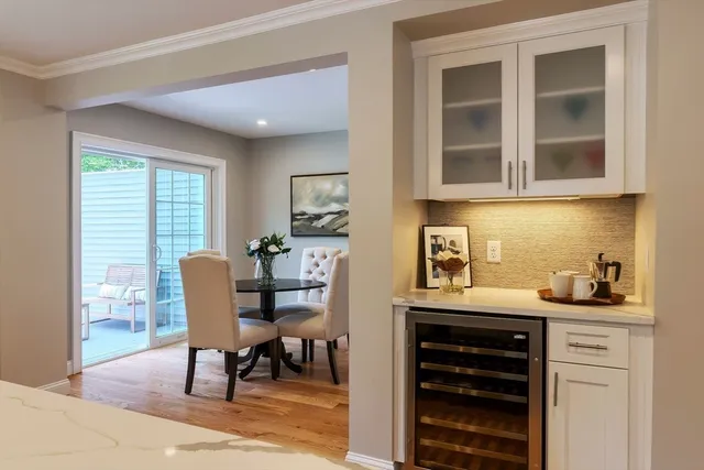 a workspace with furniture and window