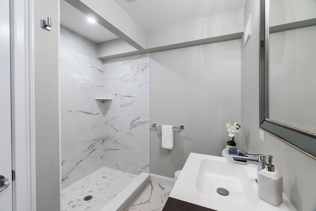 269 Dale Street, Unit 1 Waltham, MA 02451 - Photo 23 of 42 a bathroom with a sink and shower