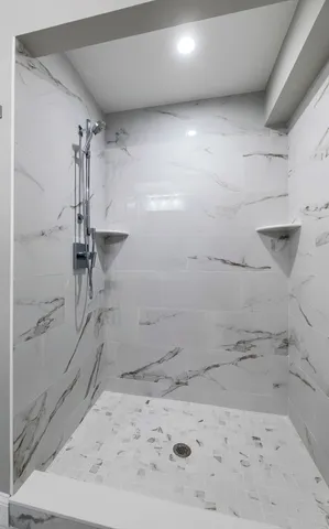 a bathroom with a shower