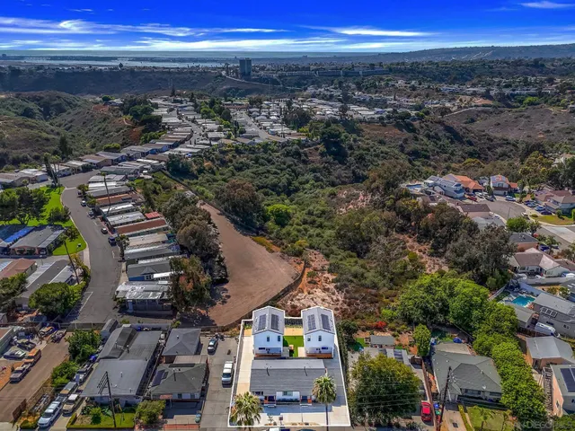 a view of city and mountain