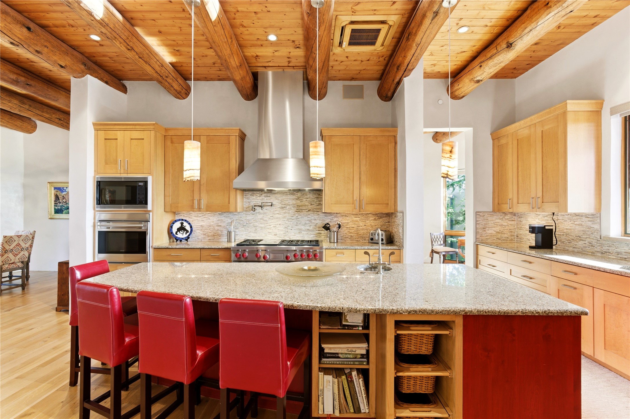1008 South Summit Ridge Santa Fe, NM 87501 - Photo 17 of 42 4-Spacious kitchen with 12' Island and Onyx pendant lights