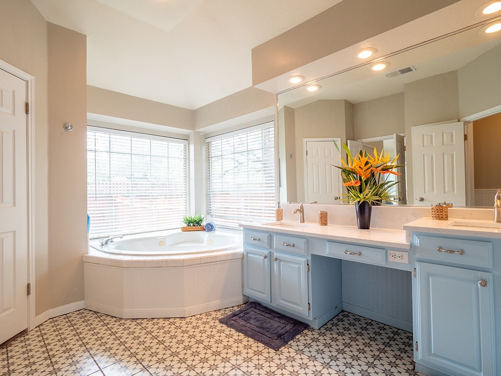 8007 Isaac Pryor Drive Austin, TX 78749 - Photo 22 of 38 a bathroom with a sink a bathtub and a window