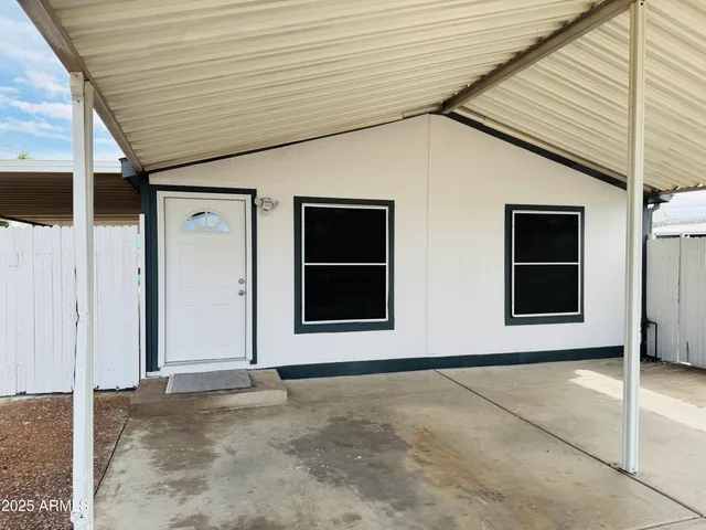 a front view of a house