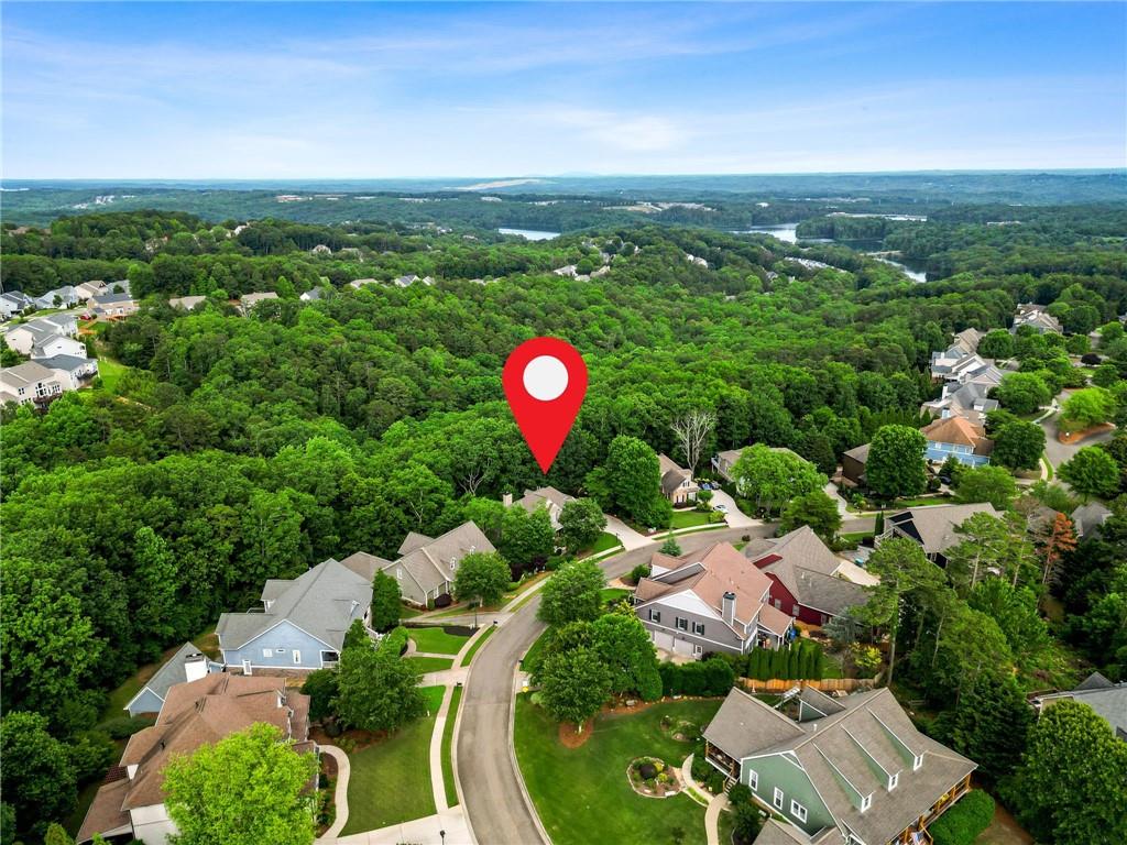 509 Crested Hawk Ridge Canton, GA 30114 - Photo 72 of 89 an aerial view of a house with a swimming pool