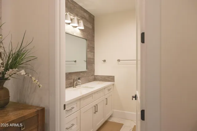 a view of outdoor space with deck and a garden