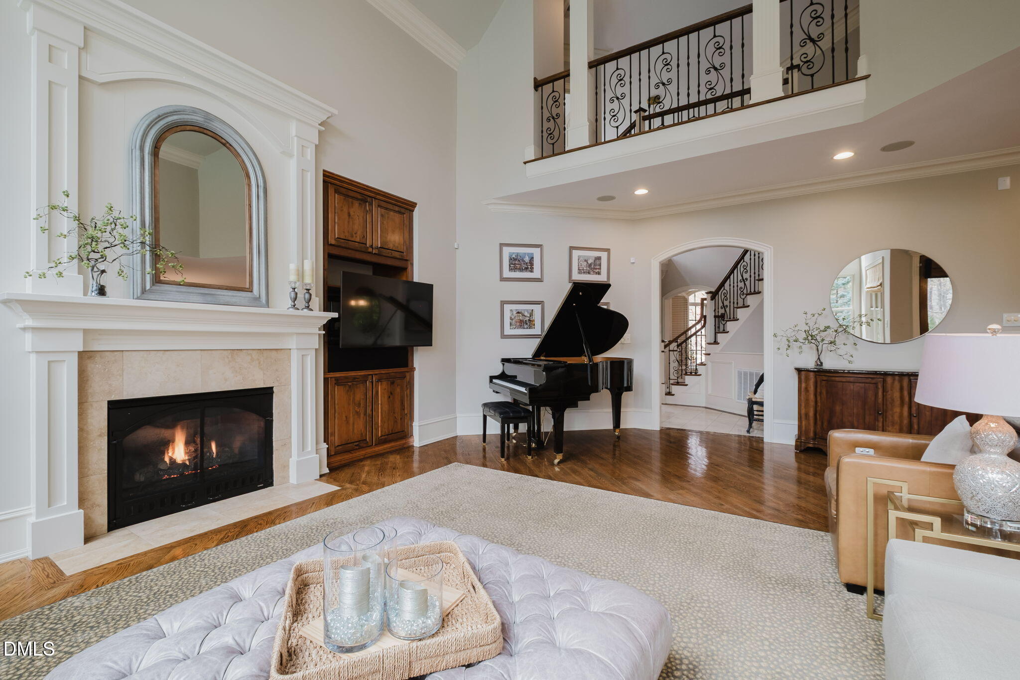3604 Nightfall Court Raleigh, NC 27607 - Photo 20 of 79 a living room with furniture and a fireplace