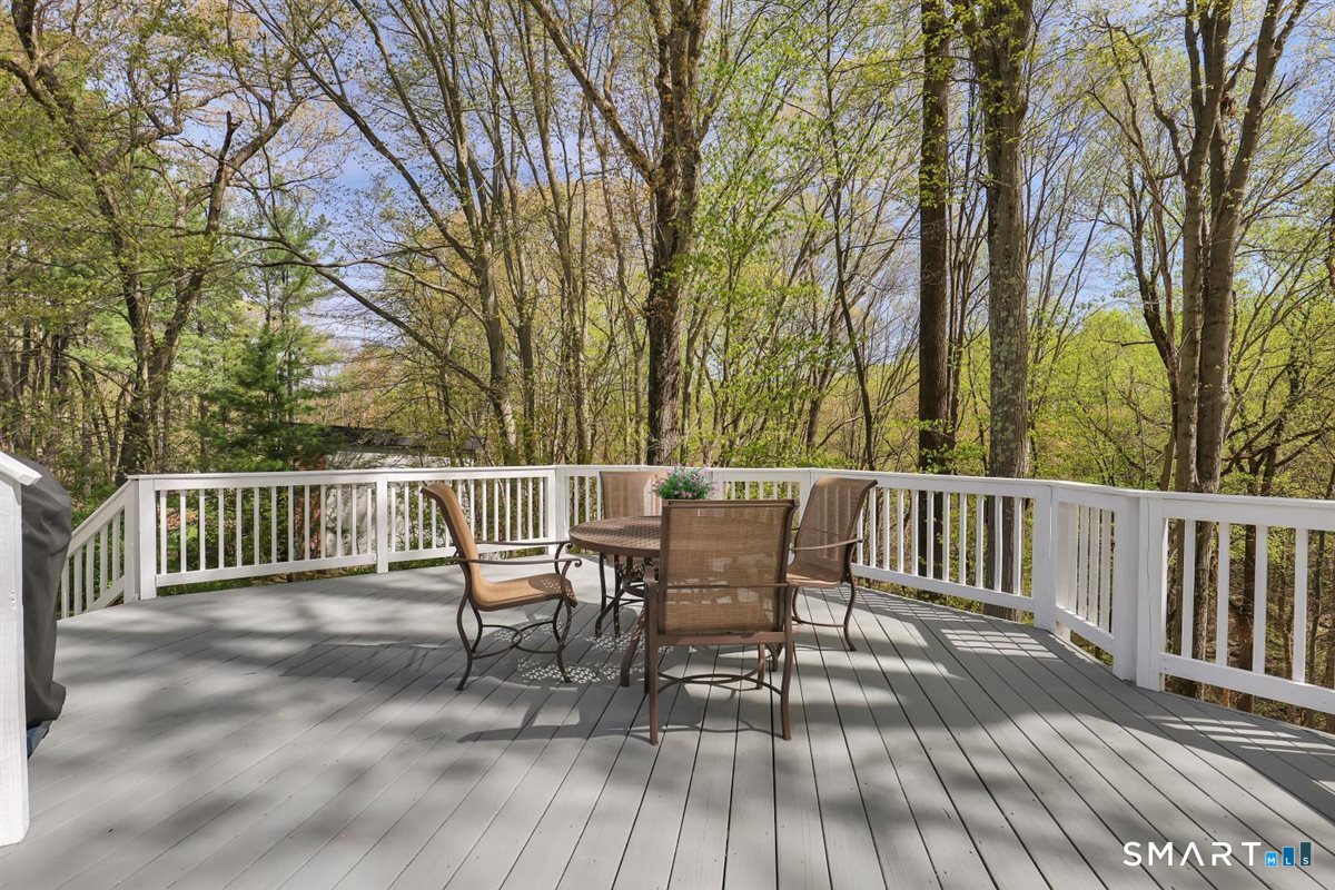 9 Academy Road Trumbull, CT 06611 - Photo 28 of 35 a view of a deck with two chair and wooden floor