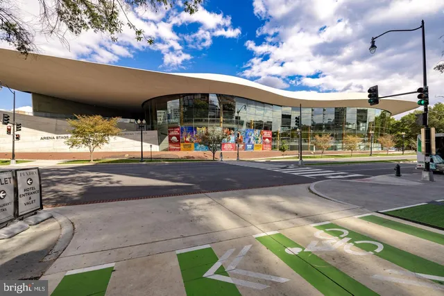 a front view of a multi story building