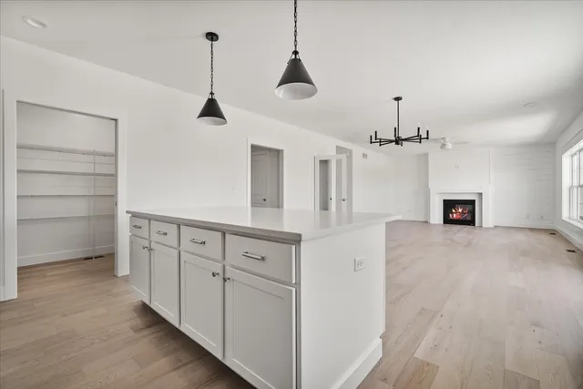 a view of a center island in the kitchen