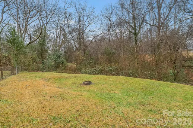 a view of a yard with a trees