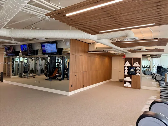 a view of a garage with storage