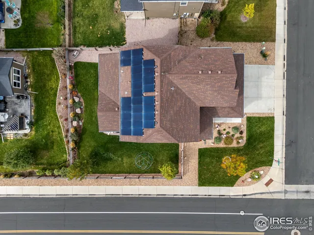 an aerial view of a house