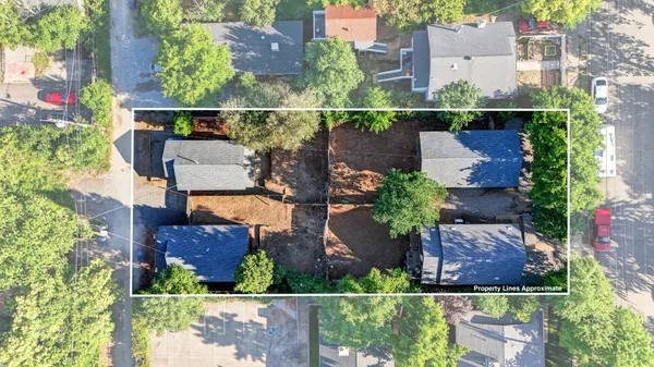 an aerial view of multiple house